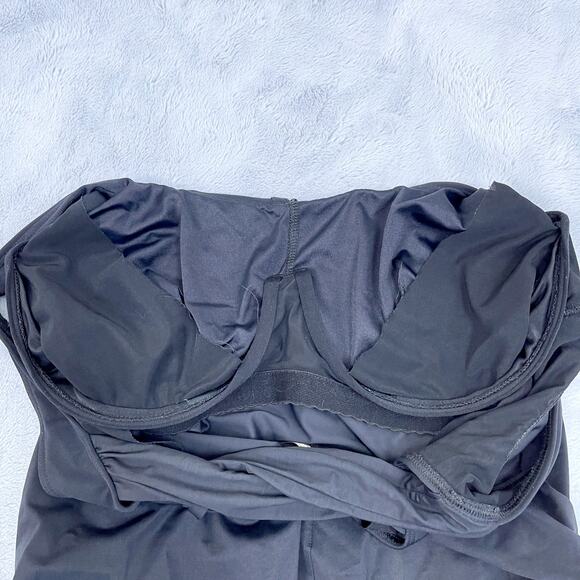 Lands End SlenderSuit Carmela Tummy Control One Piece Swimsuit Black Womens 22W - Picture 5 of 10